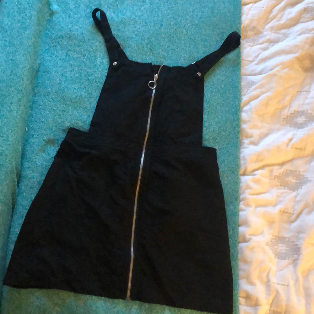 Black zip up overall dress